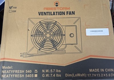 Abestorm 540CFM IP-55 Rated Attic Crawlspace Ventilation Fan 115 Volt 