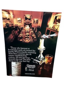 Dewar’s White Label Scotch Whisky 1984 Vintage Print Ad Bar Alcohol Ad