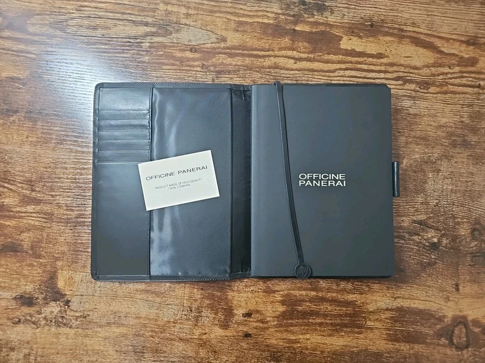 Reloj Officine Panerai OEM Militar Cuero Negro Libro/Cartera Hecho en Italia Foto 2 de 4