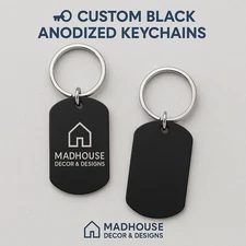 Custom Keychain – Laser Engraved Metal Tag – Personalized Business Logo or Link