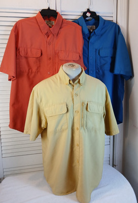 Lot of 3-Duluth Trading Co Men,Large,Short Sleeve,Outdoor,CoolPlus Fishing Shirt