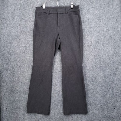 Old Navy Dress Pants Womens 8 Gray High Rise Pixie Flare Secret Smooth Pockets