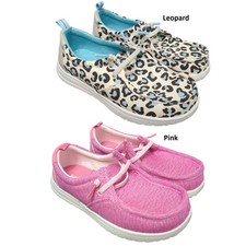 Eddie Bauer Girl's Casual Canvas Slip-On Stretch Lace Loafer