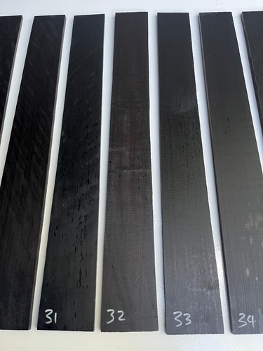 BLACK INDIAN EBONY guitar fingerboard fretboard 530-545 x 70/60 x 7-8mm - Picture 12 of 14