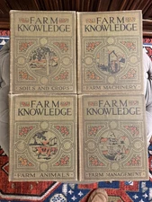 1919 Farm Knowledge 4-Vol Set Doubleday Sears Roebuck Agriculture Vintage