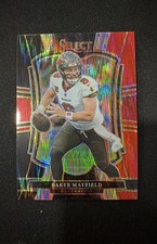 2025 Panini Select - Premier Level Baker Mayfield #137 Black & Red Shock Prizm
