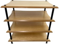 Quadraspire Hifi Rack Stand Adjustable Wood Black Frame Shelves Used