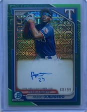 2024 Bowman Chrome Mega Box Mojo Autographs Pablo Guerrero Green Refractor /99