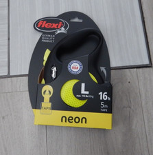 Flexi neon dog leash tape 16 Ft LARGE up to 110 lbs. safety