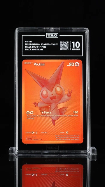 2025 Pokemon SV Black Bolt - BLK EN #171/086 Victini Black and White Rare TAG 10