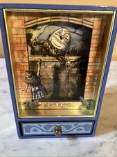 Vintage Alice In Wonderland Humpty Dumpty Music Jewelry Box By Tmc Taiwan