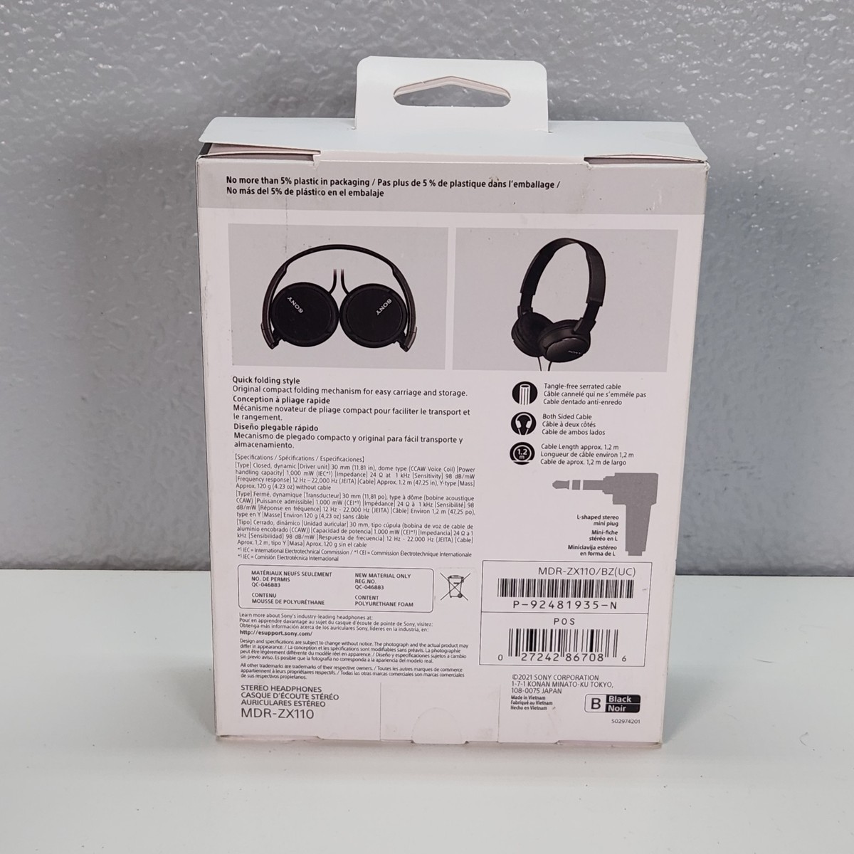 Sony MDR-ZX110 Wired Stereo Headphones (Black) 💥 New SEALED | eBay