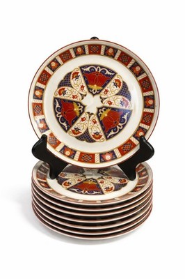 Snack Plates Imari Derbyshire Seymour Mann Set 8 Vintage Replacement China Vinta