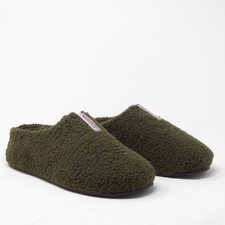Bombas Mens Sunday Slippers Green Sherpa Fleece Size 11