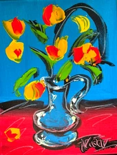 FLOWERS ARTWORK Large Abstract Modern Original Oil Painting