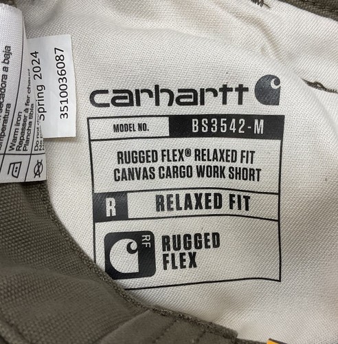 Carhartt Rugged Flex Relaxed Fit Canvas Work Shorts Sz 44 BS3542-M Green NWT NEW - Picture 4 of 5