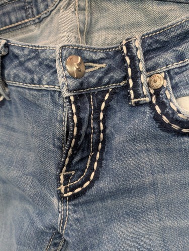 Miss Me Women Jeans Size 28 Blue Denim Distressed Bootcut Dark Wash JPD1001 - Picture 8 of 10