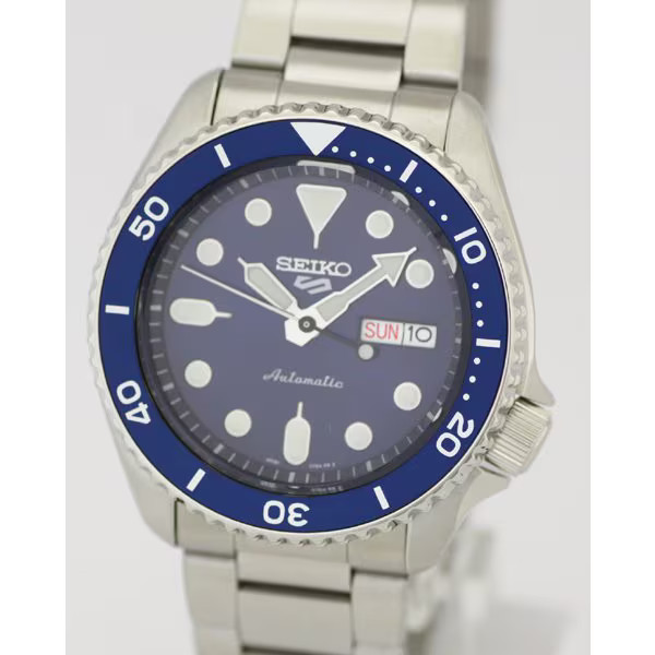 5 Sports SS Bracelet Blue Bezel Diver Watch 100M Parallel Import SRPD51K1