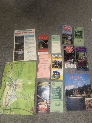 Vintage Wisconsin Dells  Travel Souvenirs brochures and maps 80s 13 Pieces Q8
