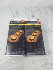 Way to Celebrate Halloween 6 Orange  Pumpkin Pathmarkers Lights For Outdoor Use