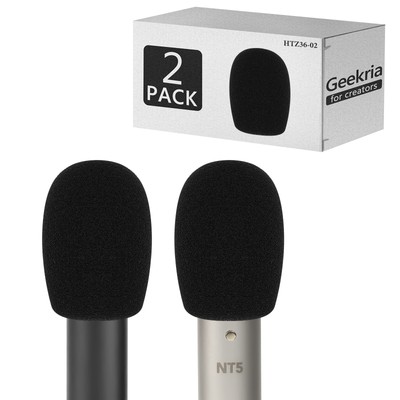 Geekria Schaumstoff Windschutzscheibe für RODE M5, NT5, NT6, NT55 (2er Pack)