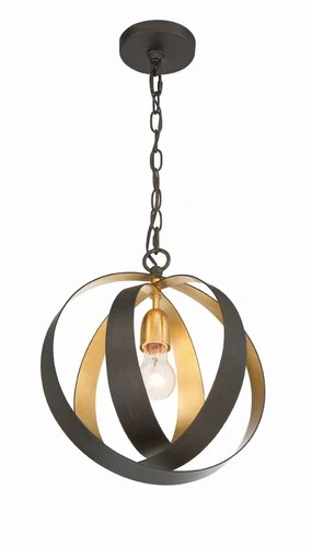 Crystorama Luna 12" Wide Bronze and Gold Orb Mini Pendant - Picture 4 of 5