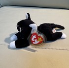 Ty Beanie Baby - Zip the Black & White Cat 8" New Mwmts Plush Animal Stuffed Toy
