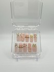 Pink/Gold Leopard Print Bow 3D Square Medium Press-On Nails Set, Glue Included — photo 2