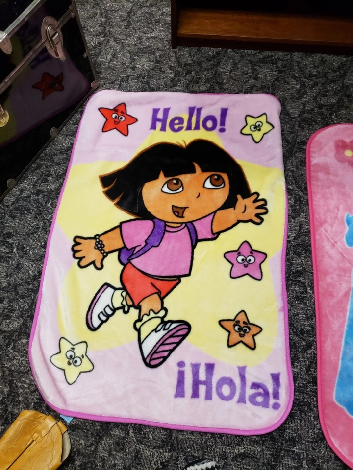 3 Pc Set:Dora The Explorer, Disney Princesses & Care Bears Fleece Blankets 30x38 - Image 2 of 4