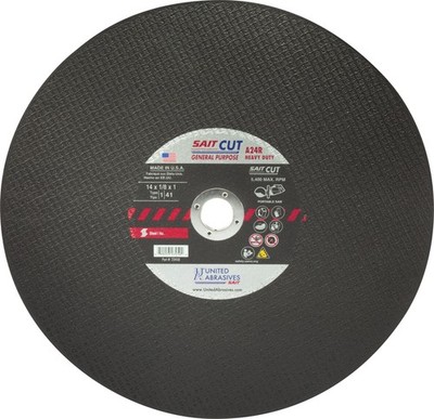 United Abrasives SAIT 23450 14X1/8X1 A24R Portable Saw Cut-Off Wheels 10 pack