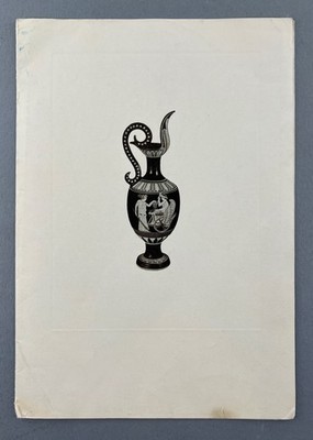 Olympic Airways First Class Airline Menu ca. 1960s Greek Vase Cover OA Greece