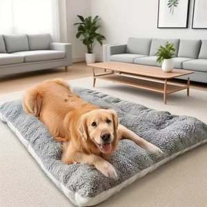 Plush Tapis de lit de chien Lavable pour animaux de compagnie Coussin pour petits grands chiens moyens