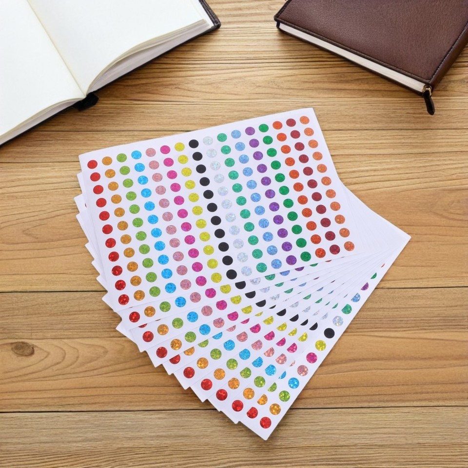 Clour Code Sticker 100 Sheets Dot Stickers Removable Adhesive Color Coding Color-code ...