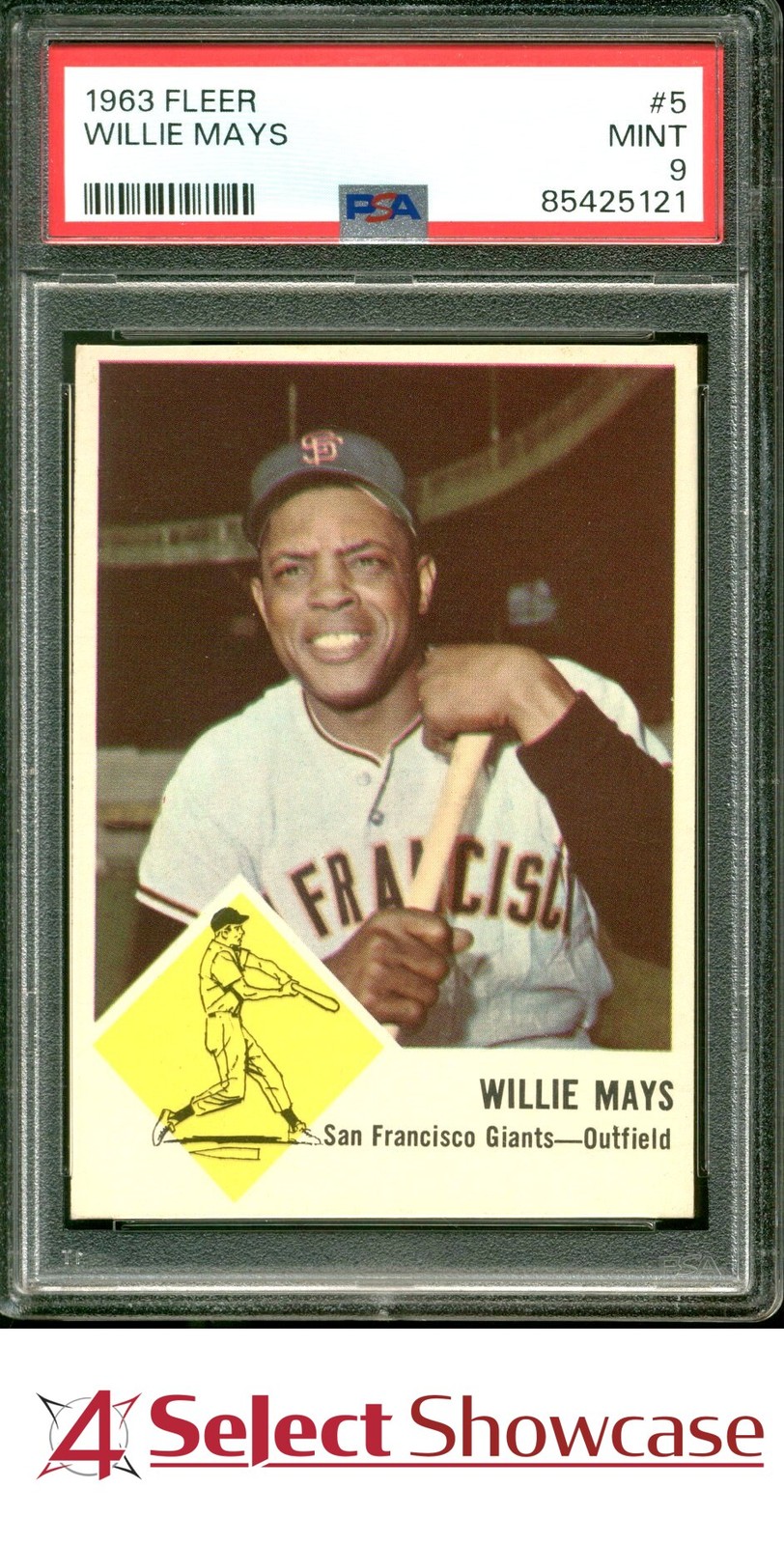 1963 FLEER #5 WILLIE MAYS GIANTS HOF PSA 9