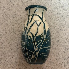 Handmade Studio Art Pottery Sgraffito Vase Mo...