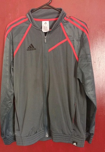 Adidas Jacke Full Front Zip Grau Gr. L Herren Climalite Kostenloser Versand - Bild 1 von 5