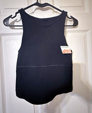 Free People Movement Women's M/L Black Scoop Neck Racerback Seamless Ribbed Tank