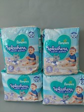4 Pampers Splashers Disposable Swim Diapers Size S, 13-24 lbs 80 New