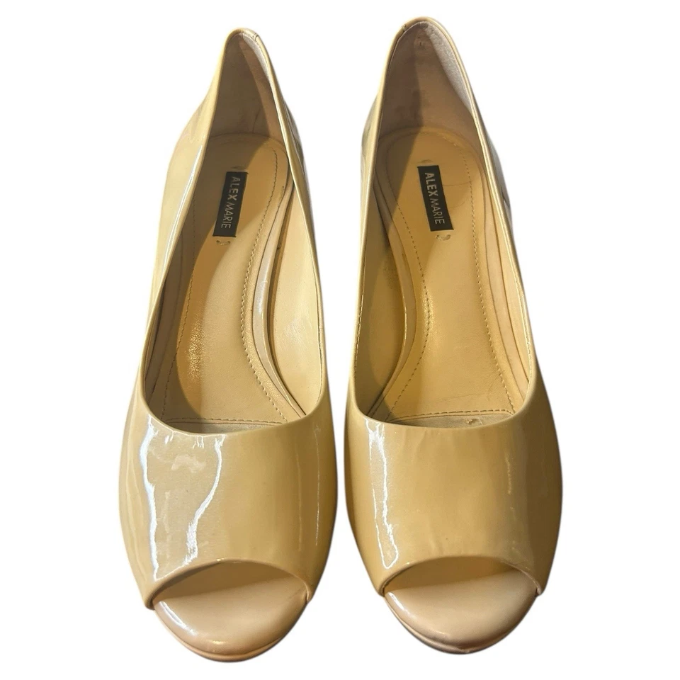 Zapatos Alex Marie Peep Toe Tacón Clásico 7.5 Taupe Excelente Estado Foto 2 de 4