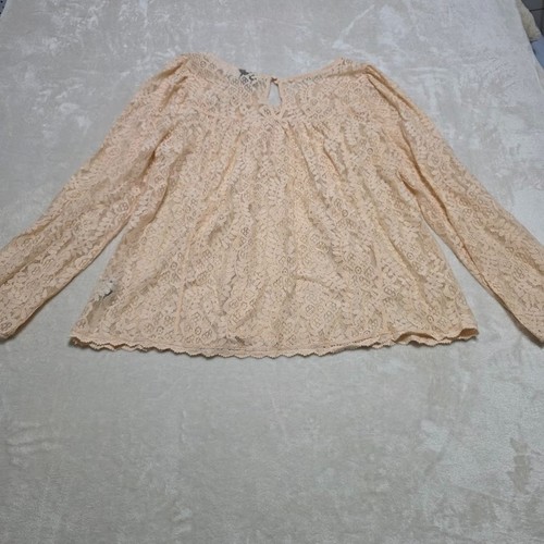 Top Torrid Crema Mezcla Encaje Cuello Alto Talla 0 Nuevo con Etiquetas Elegante Informal Hermoso Ojo de Cerradura - Imagen 10 de 13
