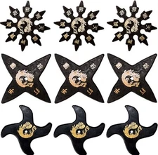 Ninja Martial Arts Rubber Foam Throwing Stars Practice Shuriken - Star Set of 9