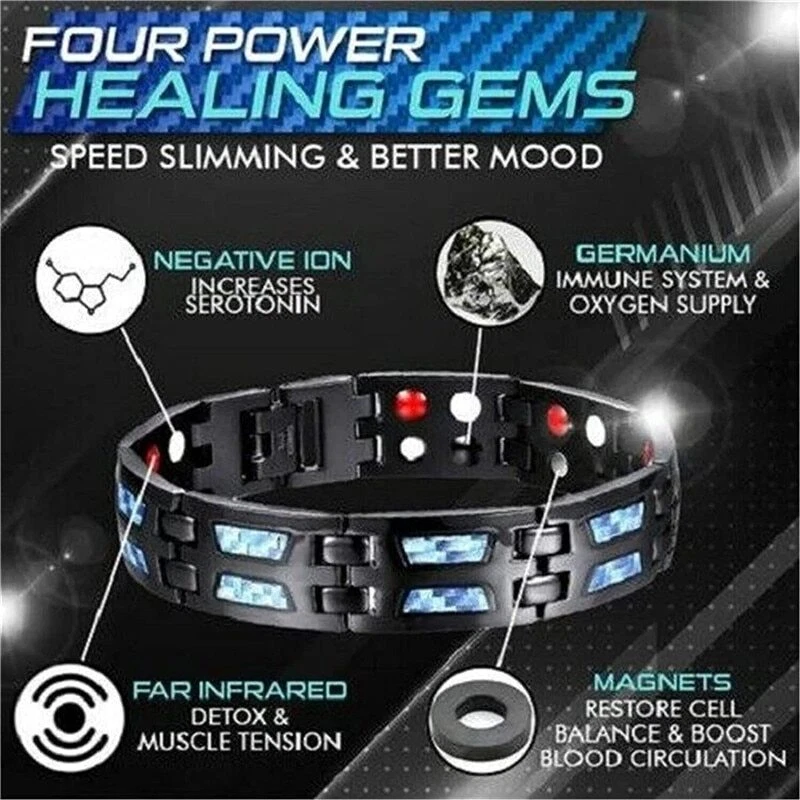 2X Magnetic Bracelet Stainless Steel Magnetic Luxury Slimming Bracelet Therapy - Image 4 of 4