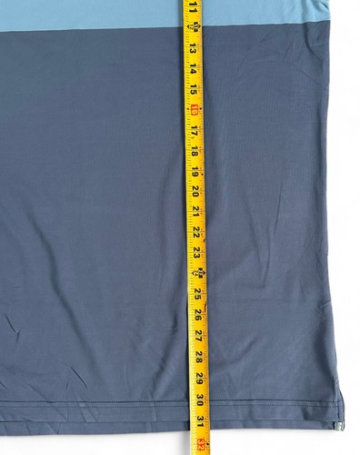 Peter Millar Cornwall Color Block Polyester Spandex Tailored Polo Blue Shirt XL - Picture 6 of 8