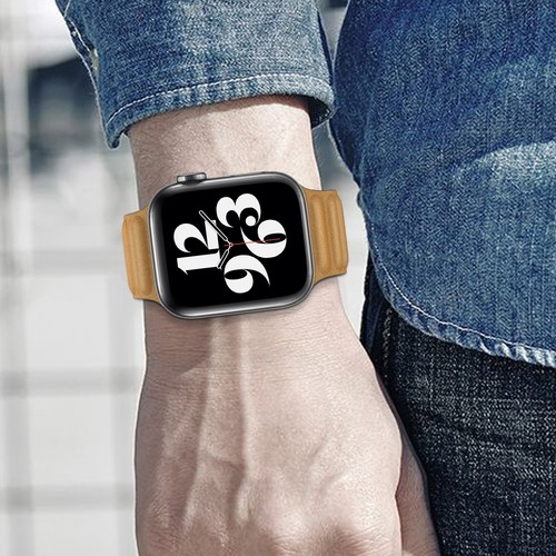 Pulsera de enlace de cuero genuino Magnetic Band Loop para Apple Watch 7 / SE / 6 / 5 / 4 / 3 / 2 - Imagen 6 de 38