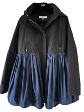 Loewe Hooded Coat Black/navy Size S Made In Portugal