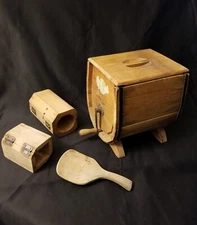 Antique Collectible Barrel Hand Crank Butter Churn Wooden, Molds Germany Vtg