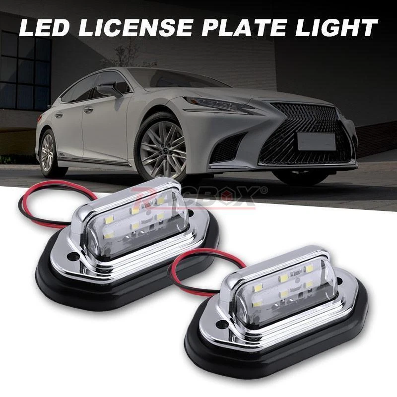 2Psc Blanco LED Matrícula Bombillas Coche Camión Exterior Señal Lámparas 12V 24V Foto 2 de 4