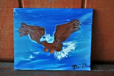 EAGLE AMERICANA Jr CHARLIE FAST PATRIOTIC FREEDOM POP ART OUTSIDER FOLK PAINTING