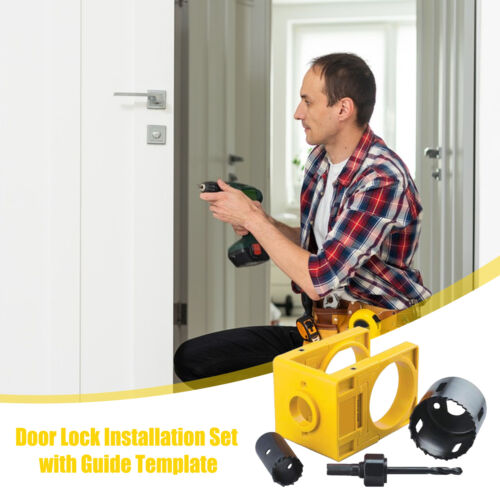 Door Lock Installation Kit Wood Metal Deadbolt Lockset Guide Hole Saw Drill NEW - Picture 2 of 11