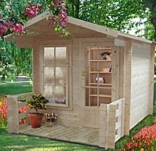 7x7 GARDEN LOG CABIN OUTHOUSE OFFICE VERANDA SHED WORKSHOP WOODEN SINGLE DOOR